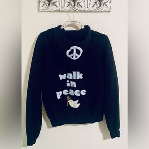 Walk In Peace - Zip Up - Hoodie - Black - Medium